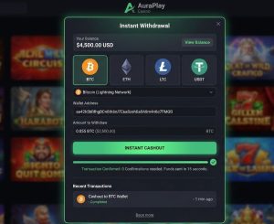 online platform showing crypto currency withdrawal