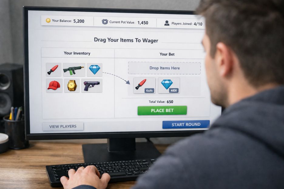 minimalist digital gambling interface